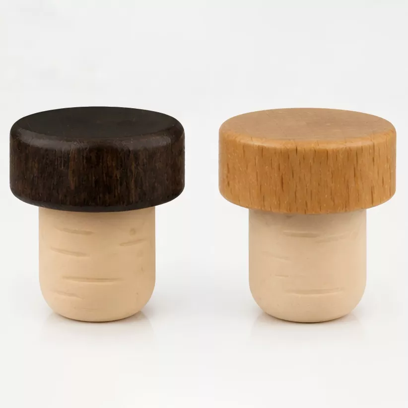 T Shape Kayu Top Sintetis Cork Stopper